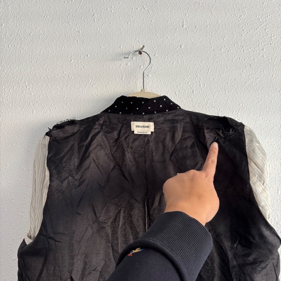 Zadig & Voltaire Black Visko Velvet Glitter Dots Blazer - Picture 8 of 14